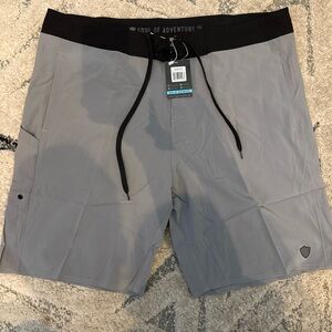 SA Fishing Men's Board Shorts Gray With Black Waist - Soul Of Adventure Sz 38